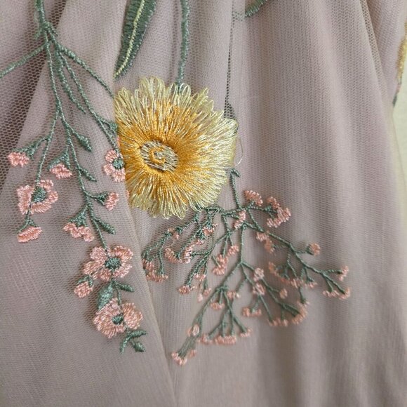 Jessica Howard Stunning Tulle Overlay Floral Embroidered Fairy Dress Size 10 - Picture 5 of 9